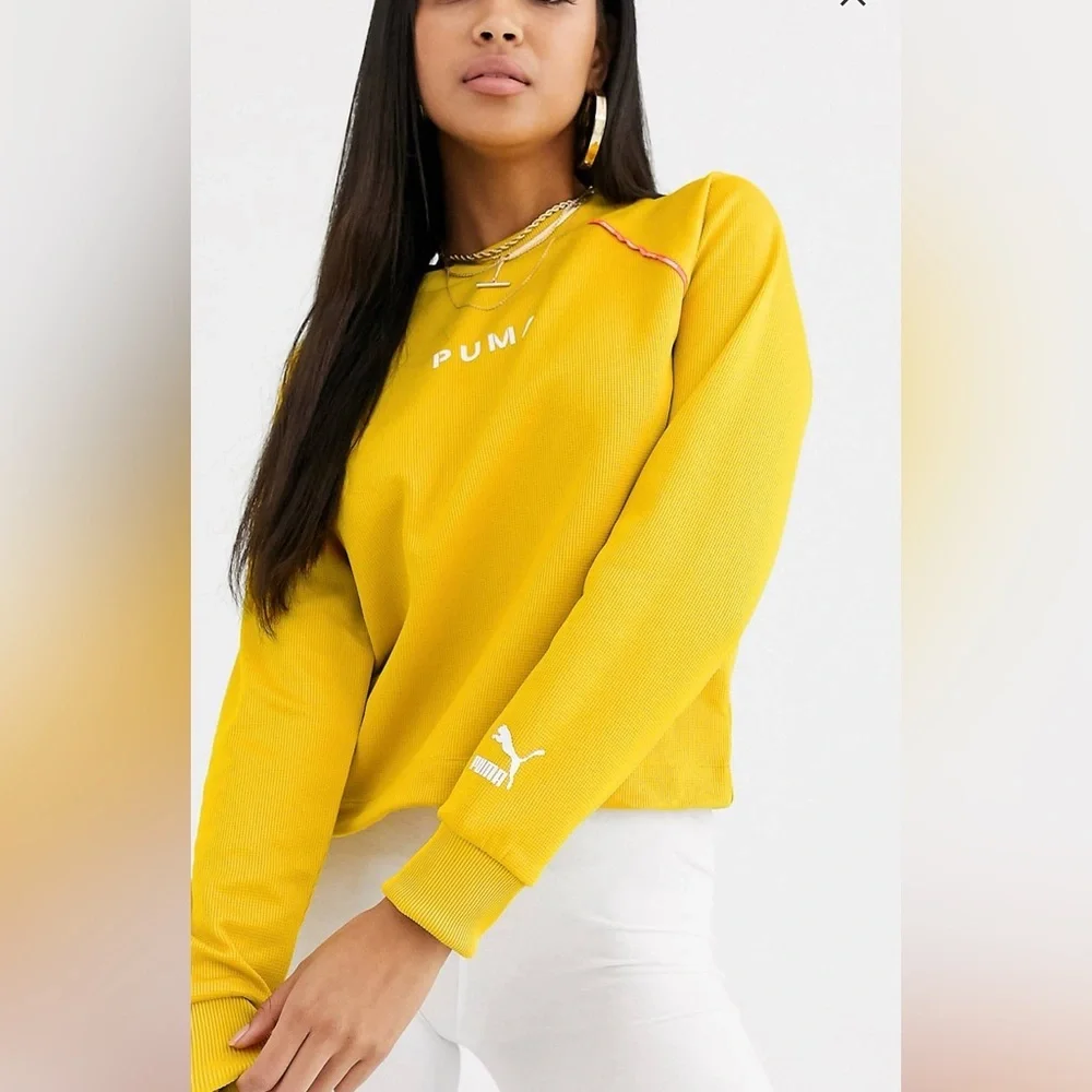 Puma XTG Crew Neck Sweater In Yellow - Picture 3 of 3